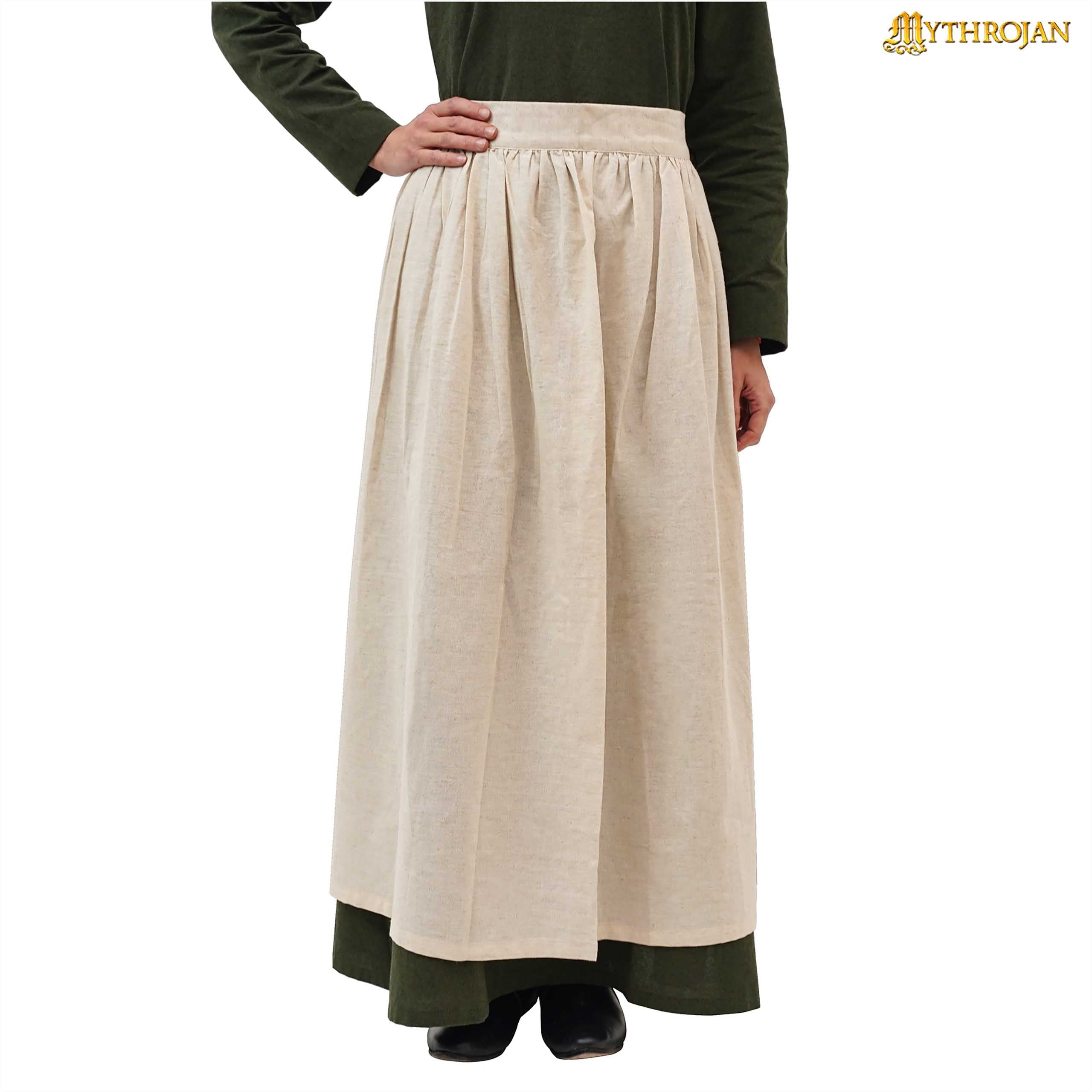 "The Peasant Daughter" Medieval Apron: Authentic 14th-15th Century Garb for Reenactment, LARP, SCA, and Living History. Linen / cotton blend