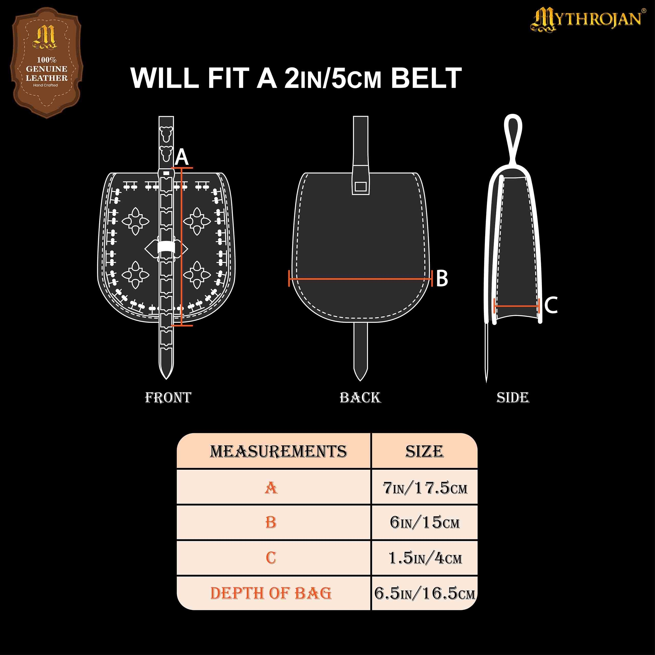 Mythrojan BIRKA VIKING LEATHER BAG TARSOLY Based on Historical Original from Rösta & Birka Ideal for Viking Reenactments, LARP and Movie prop