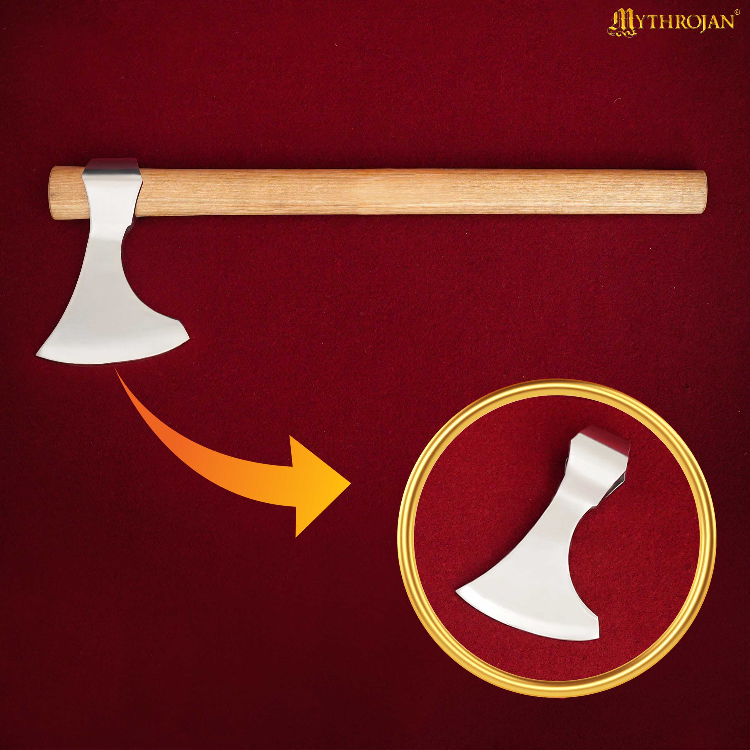 Mythrojan Medieval Viking Axe Battle Ready Axehead Reenactment Renaissance Costume - 6"