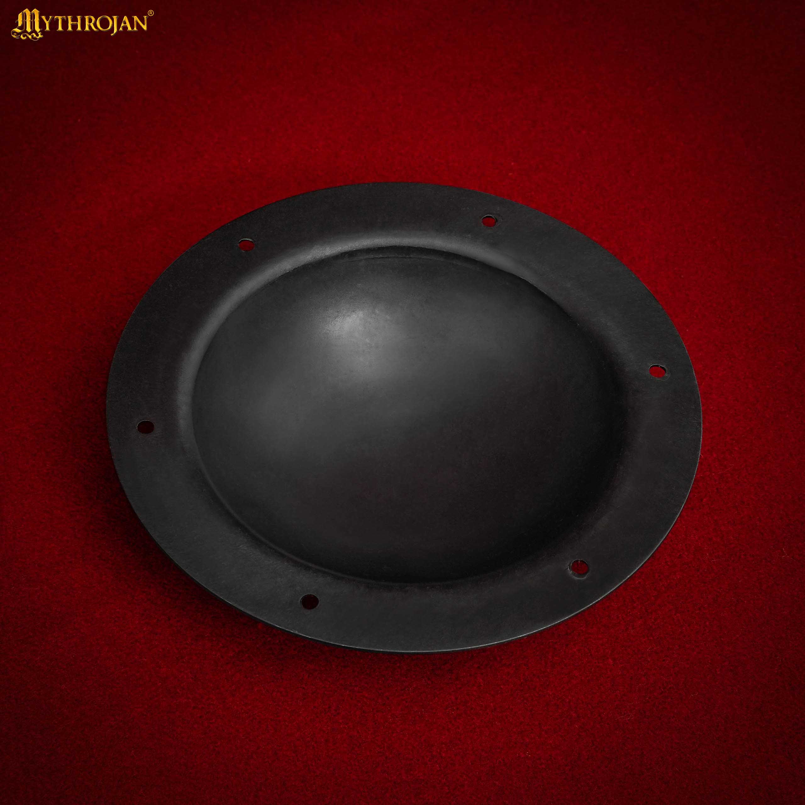 Mythrojan 7.5" Antique Finish Viking Shield Boss Umbo - Fully Functional and Battle Ready Black