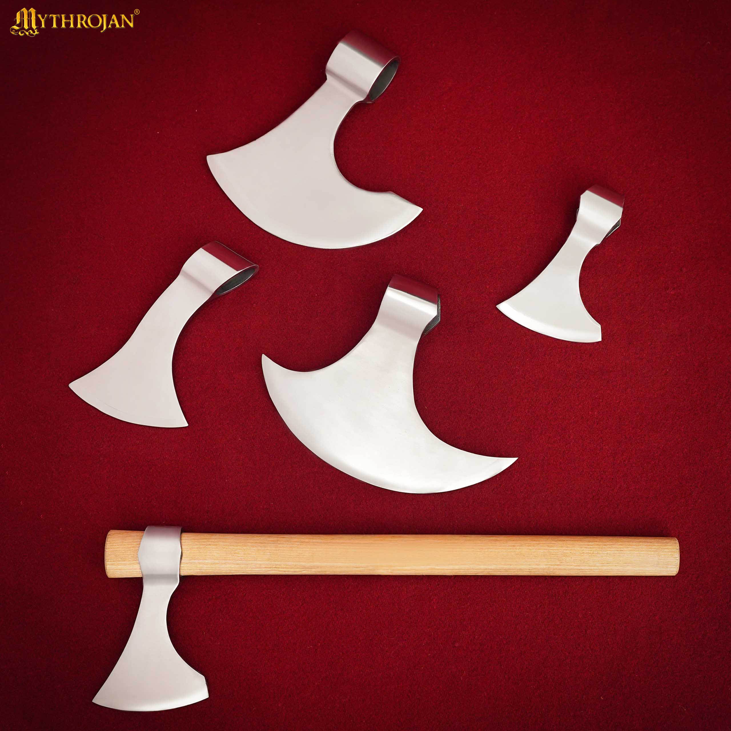 Mythrojan Medieval Viking Axe Battle Ready Axehead Reenactment Renaissance Costume - 9.5"
