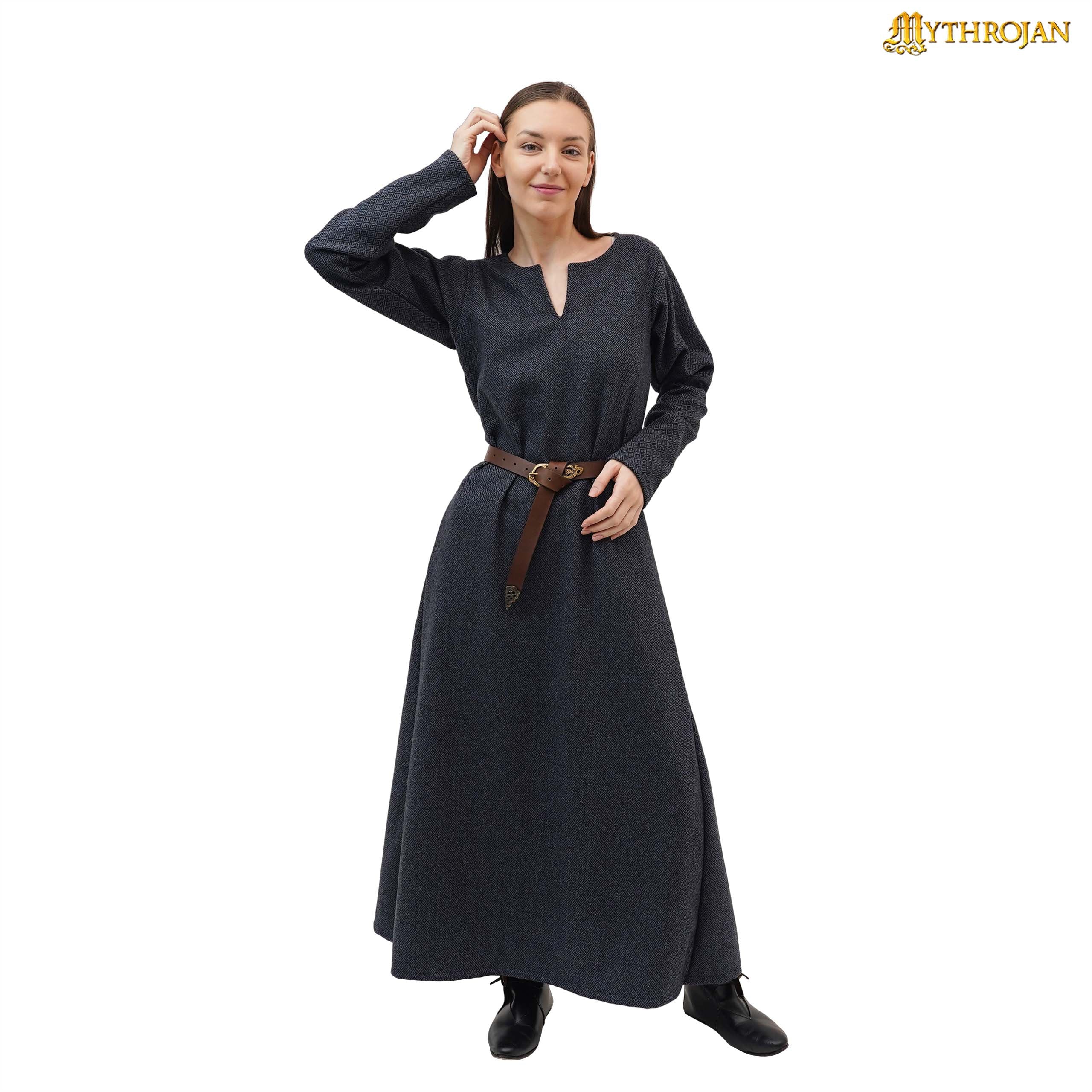 "Astrid" Viking Woolen Dress in historical Diamond Twill wool : Ideal for Viking, Anglo-Saxon & Early Medieval Events, LARP, SCA & Reenactment