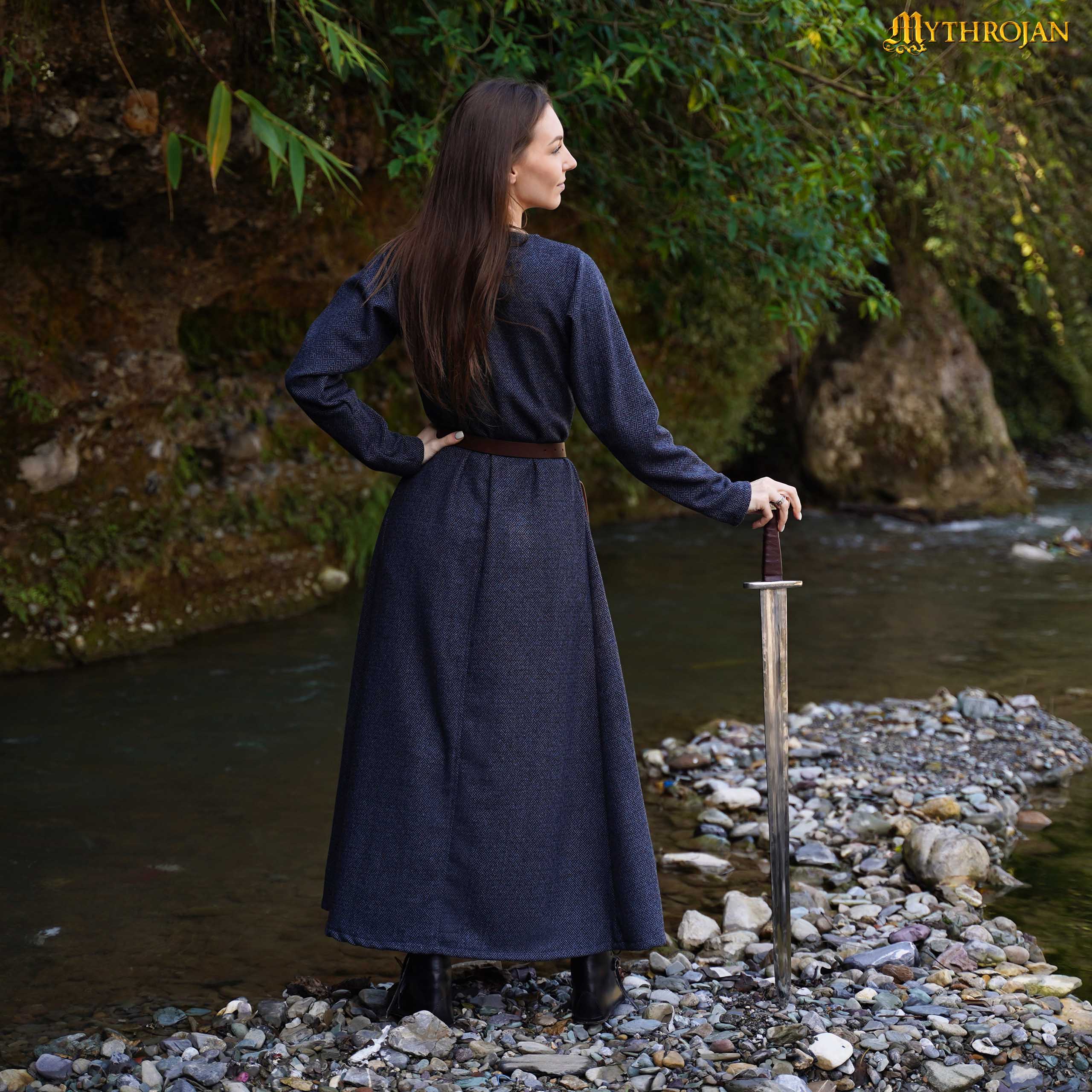 "Astrid" Viking Woolen Dress in historical Diamond Twill wool : Ideal for Viking, Anglo-Saxon & Early Medieval Events, LARP, SCA & Reenactment