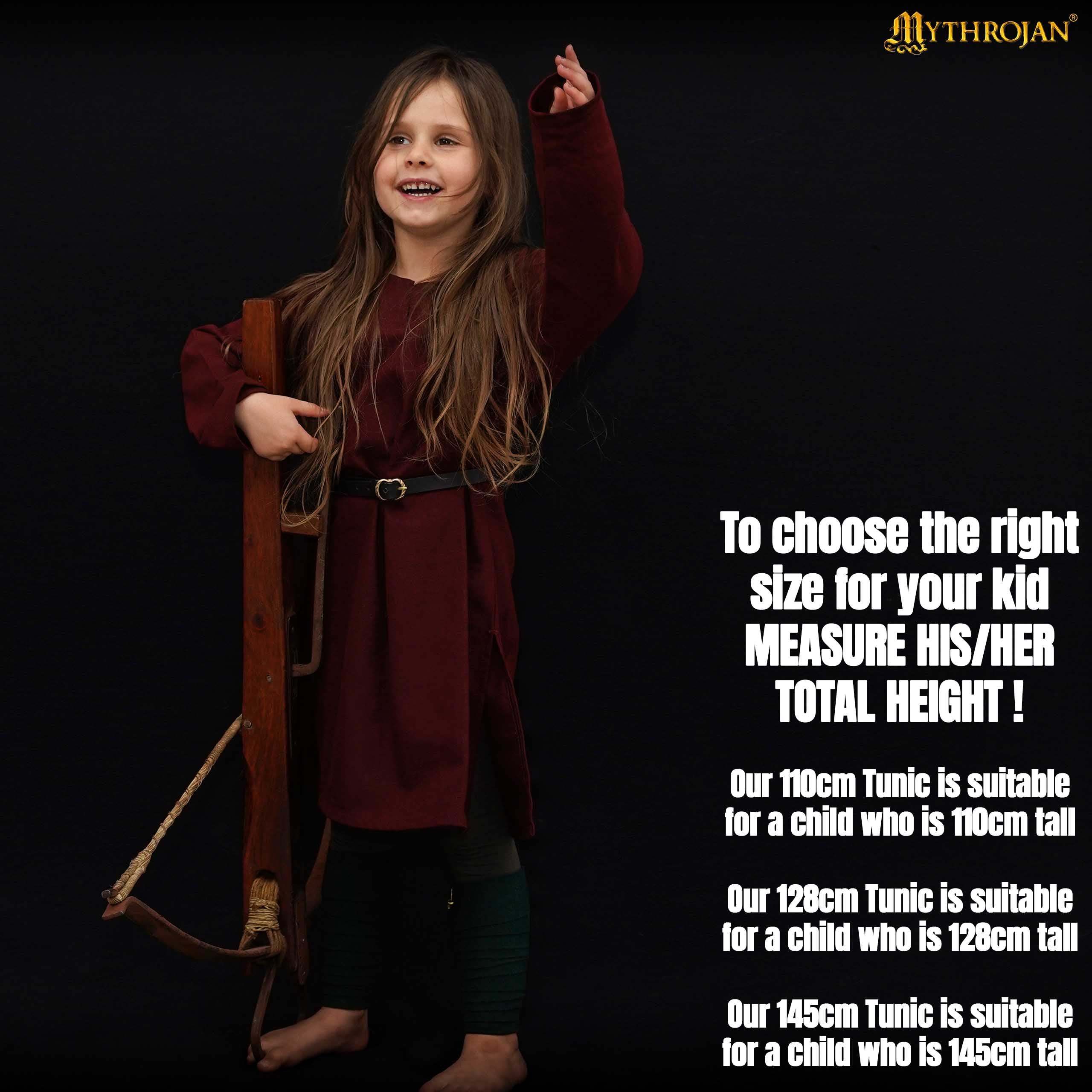 Mythrojan Medieval KID TUNIC Viking outfit for children Medieval Events LARP SCA, SIZE: Kids
