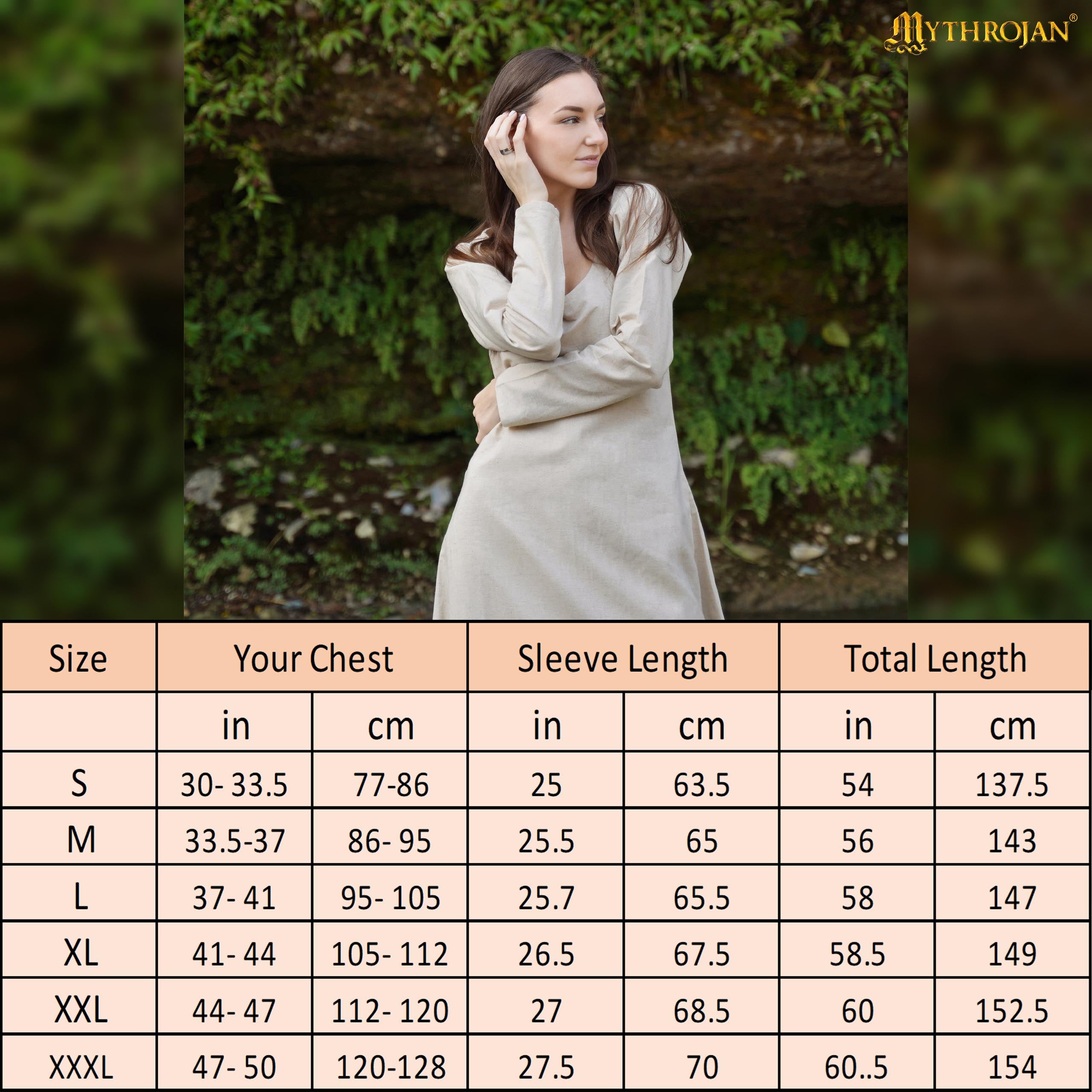 Astrid Historical Linen Round Neck Dress: Versatile and Comfortable for Reenactment and LARP