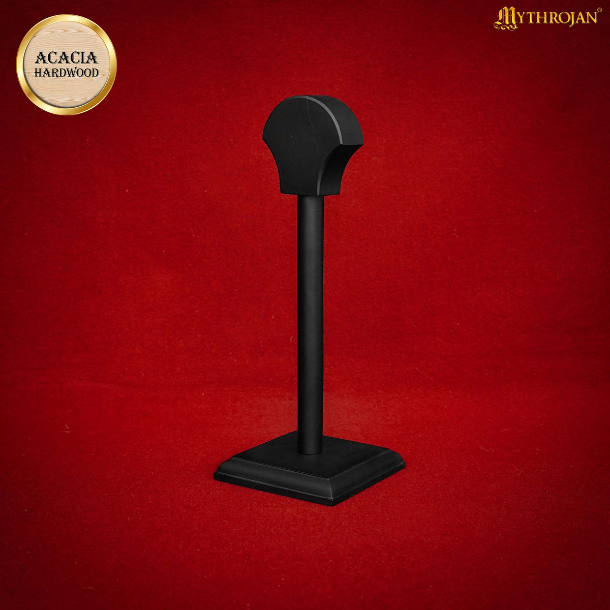 Mythrojan Wooden Helmet Stand, 14", 16" or 21", Natural or Black