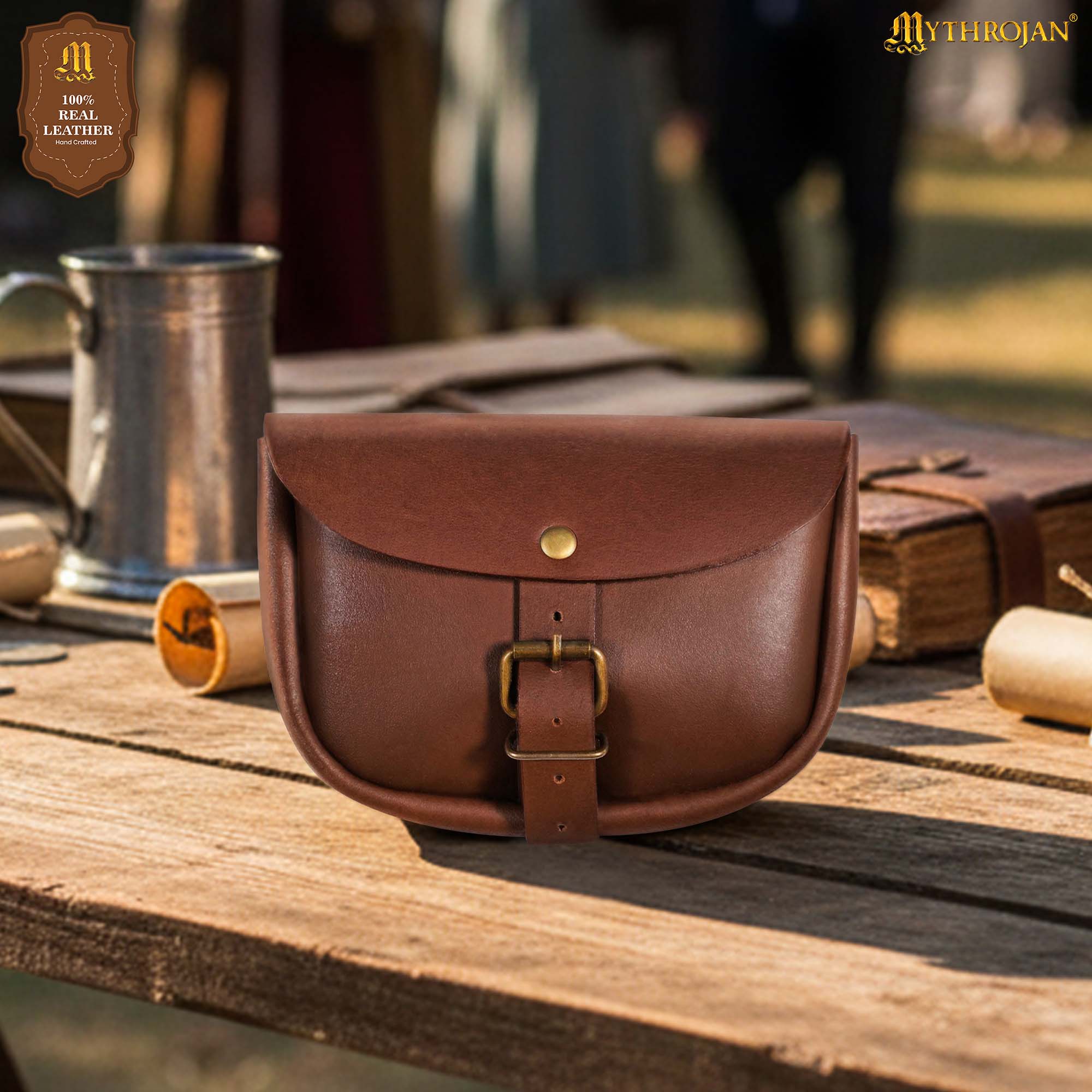 Mythrojan The Medieval Burglar Leather Belt Pouch Coin & Essentials Bag