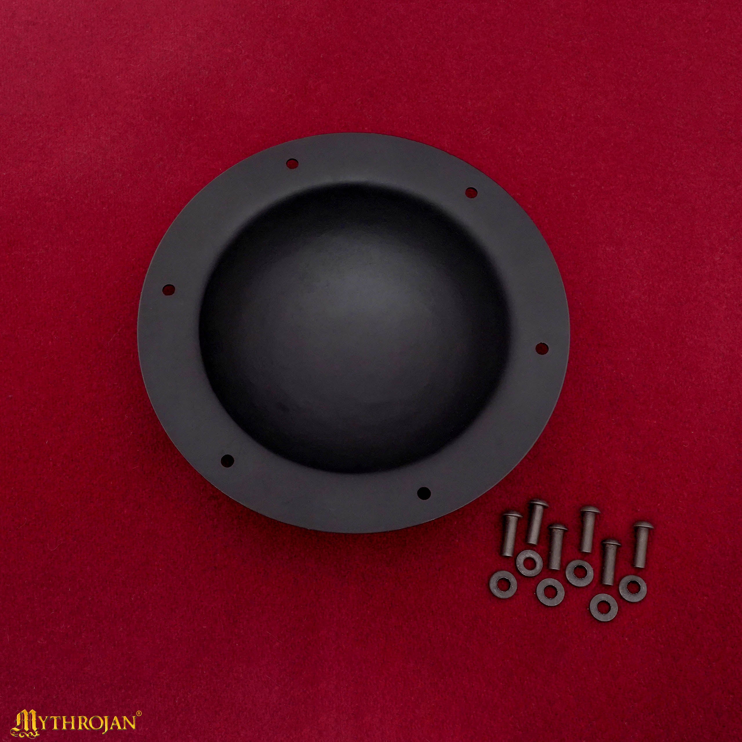 Mythrojan 7.5" Antique Finish Viking Shield Boss Umbo - Fully Functional and Battle Ready Black