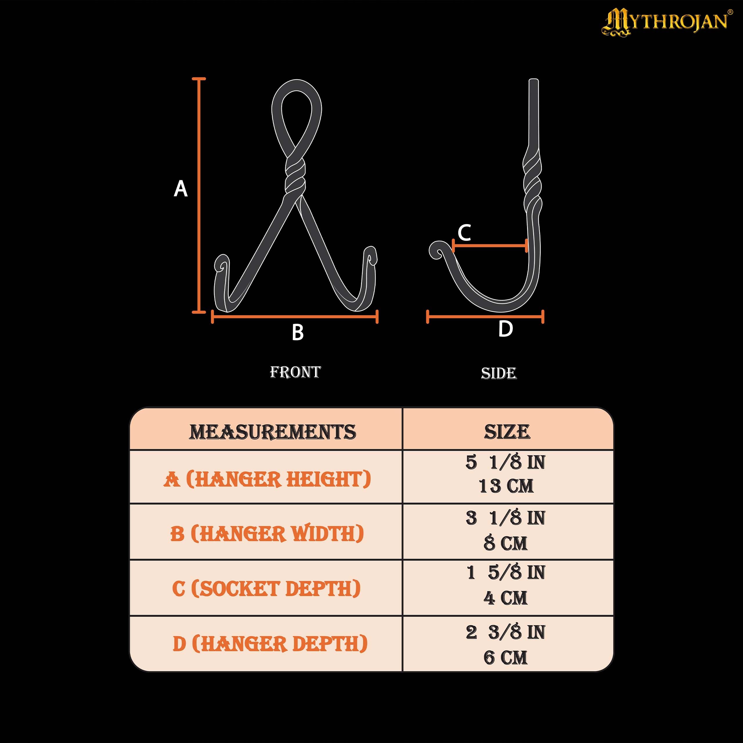 Mythrojan Metal Single Sword Vertical Wall Mount Universal Sword Holder Wall Display