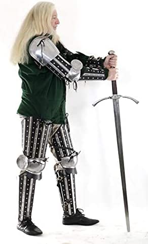 Mythrojan C55 XIV Century Medieval Reenactment, SCA IMCF & HMB Splint Armour/Armor Dueling Splinted Upper Leg Guard Multicoloured