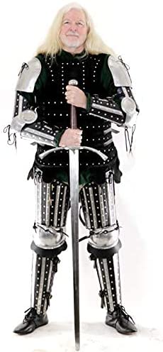 Mythrojan C55 XIV Century Medieval Reenactment, SCA IMCF & HMB Splint Armour/Armor Dueling Splinted Upper Leg Guard Multicoloured