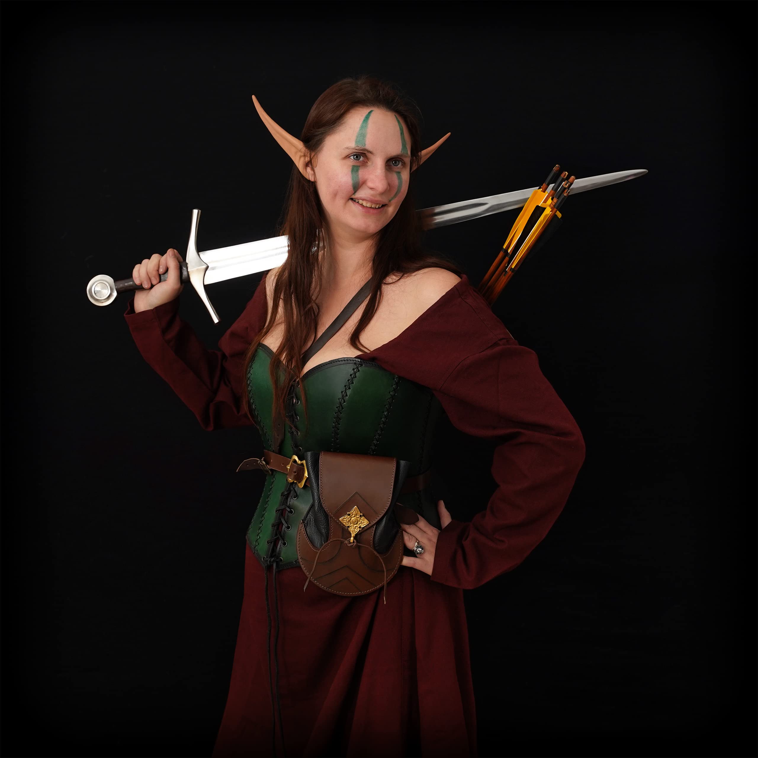 Mythrojan Elven Leather bag : ideal for LARP, cosplay, elvish costume & dark elf outfit