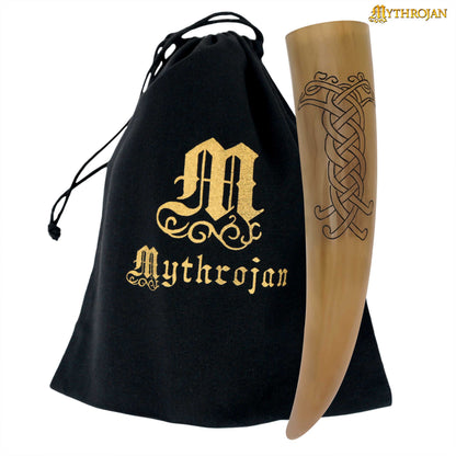 Mythrojan Viking Ravan Carved Drinking Horn