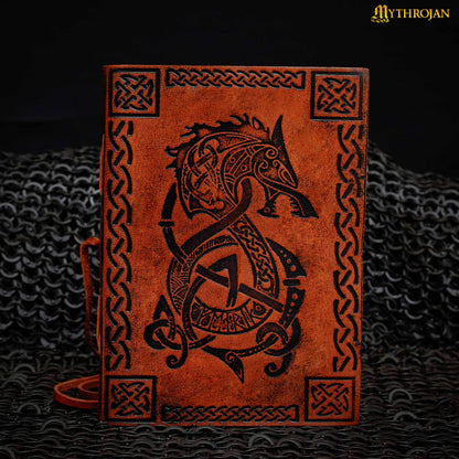 Mythrojan Handmade Vintage Leather Dragon Bound Journal Notebook Diary Sketchbook Travel Office Thought Blank Book Best Gift for Men &amp; Women