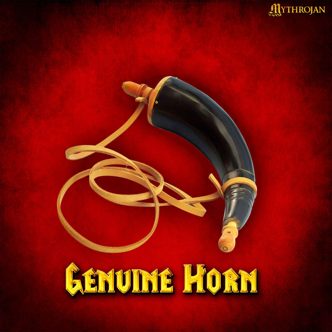 Mythrojan Hand Carved Powder Horn Black Powder Horn for Rifles Civil War Reenactment Accessories Gun Powder Horn with Strap Replica Muzzleloading Supplies Mountain Man Reenactment