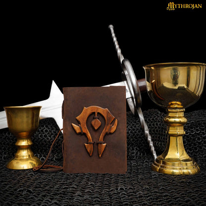 Mythrojan For THE HORDE Brown WARCRAFT MEDIEVAL LEATHER JOURNAL 7 x 5 inches Handmade Vintage Leather Journal Notebook