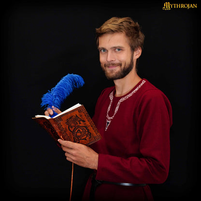 Mythrojan Handmade Vintage Leather Dragon Bound Journal Notebook Diary Sketchbook Travel Office Thought Blank Book Best Gift for Men &amp; Women