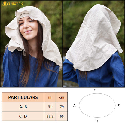 Medieval Linen-Cotton Veil for Reenactment and LARP