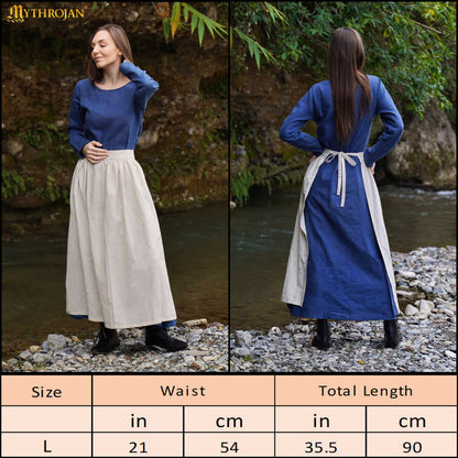 Harvest Maiden Medieval Apron: Authentic 14th-15th Century Garb for Reenactment and Living History