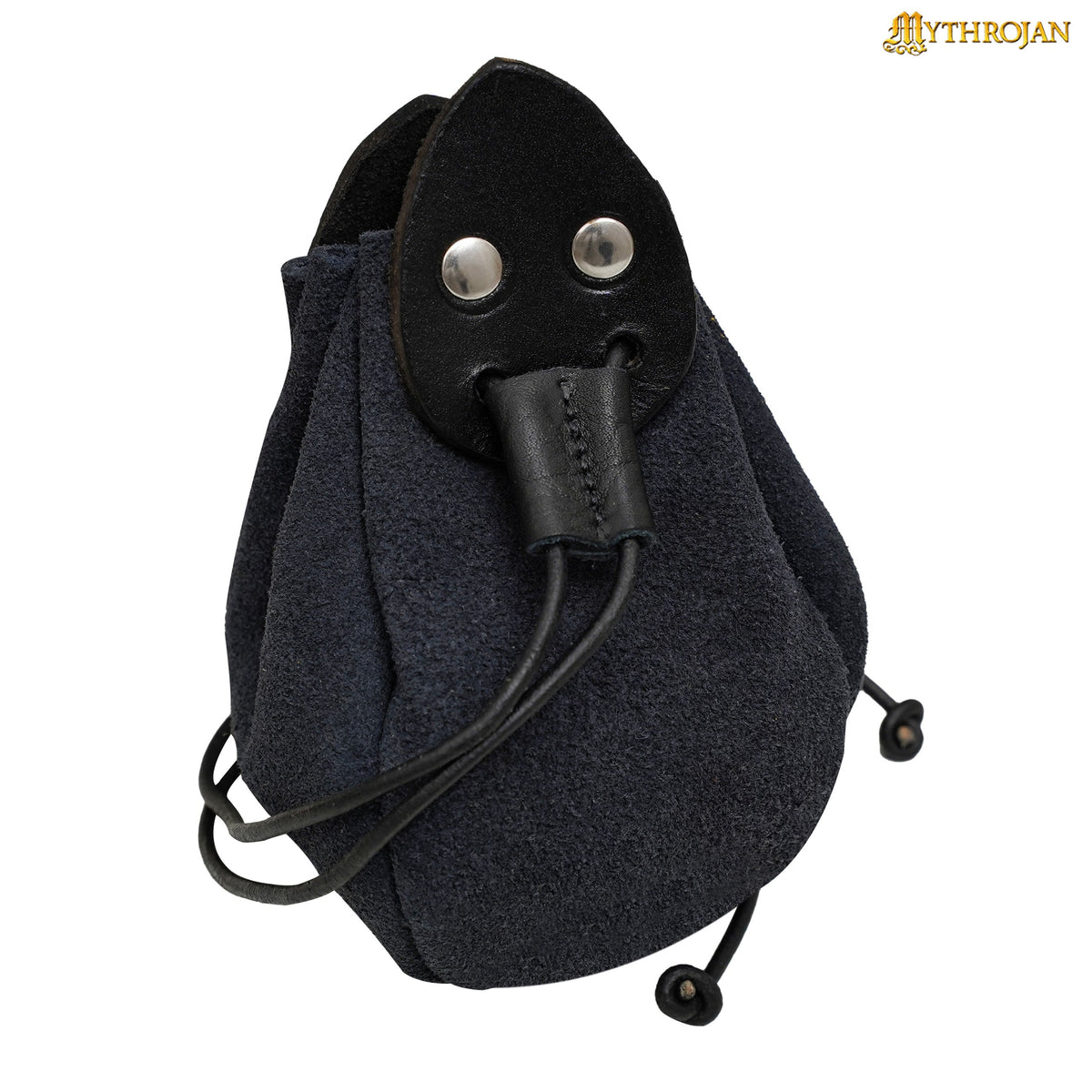 Mythrojan "Gold and Dice" Suede Leather Drawstring Pouch, Brown, 4"