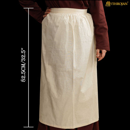 Mythrojan medieval Ecru Apron : ideal for Cooking Baking , renaissance fair, reenactment, LARP, Cosplay Performance, Maid costume, retro Waist Aprons for Women, Girls, Waitress
