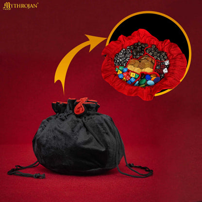 Mythrojan “Dungeon Master” Drawstring Dice and Accessory Bag Ideal for Multiple Sided Dice Seven Sections