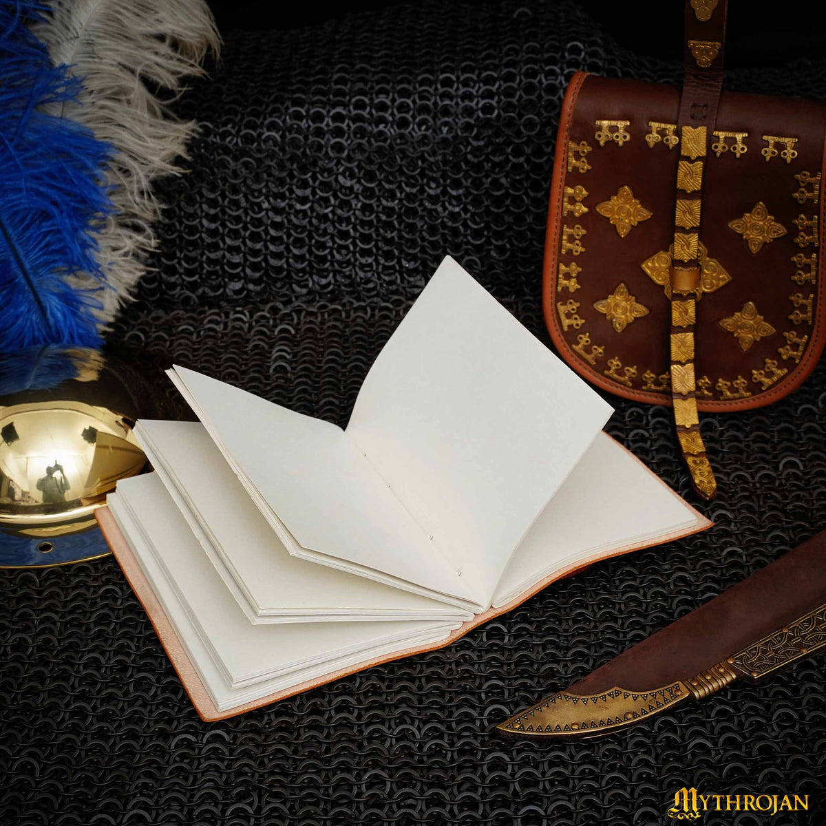 Mythrojan Handmade Vintage Leather Dragon Bound Journal Notebook Diary Sketchbook Travel Office Thought Blank Book Best Gift for Men &amp; Women