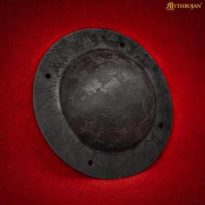 Mythrojan 7.5&quot; VIKING “WARRIOR” SHIELD BOSS UMBO - fully functional and BATTLE READY : Viking Historical Reenactment, medieval Norman knight or Germanic warriors  HAND FORGED.  Finish : Antique Black