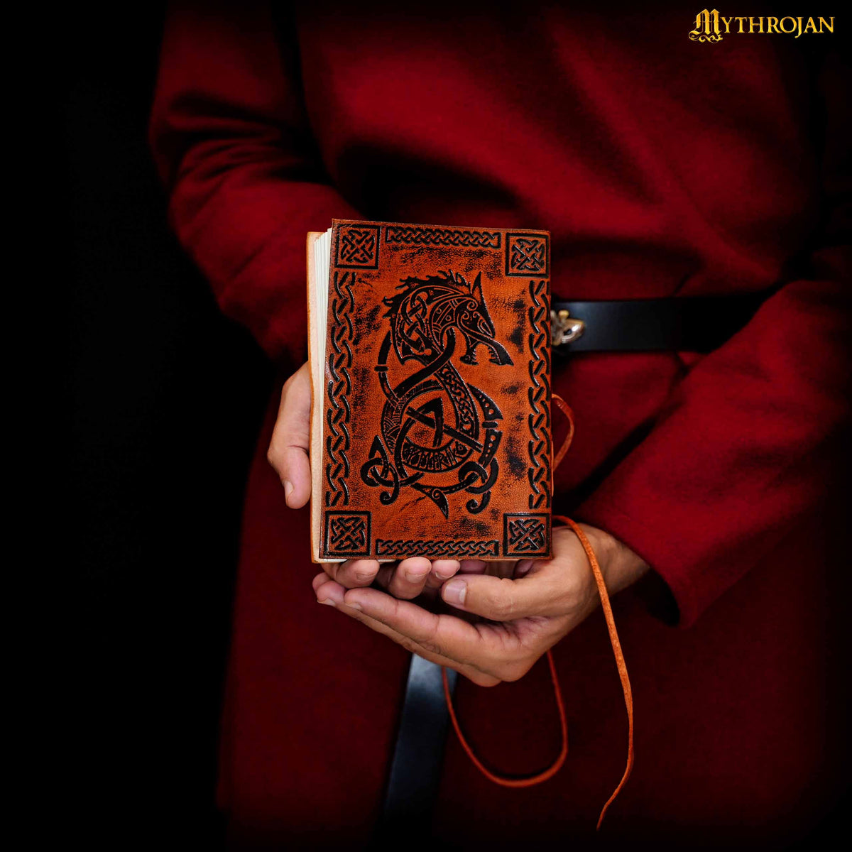 Mythrojan Handmade Vintage Leather Dragon Bound Journal Notebook Diary Sketchbook Travel Office Thought Blank Book Best Gift for Men &amp; Women