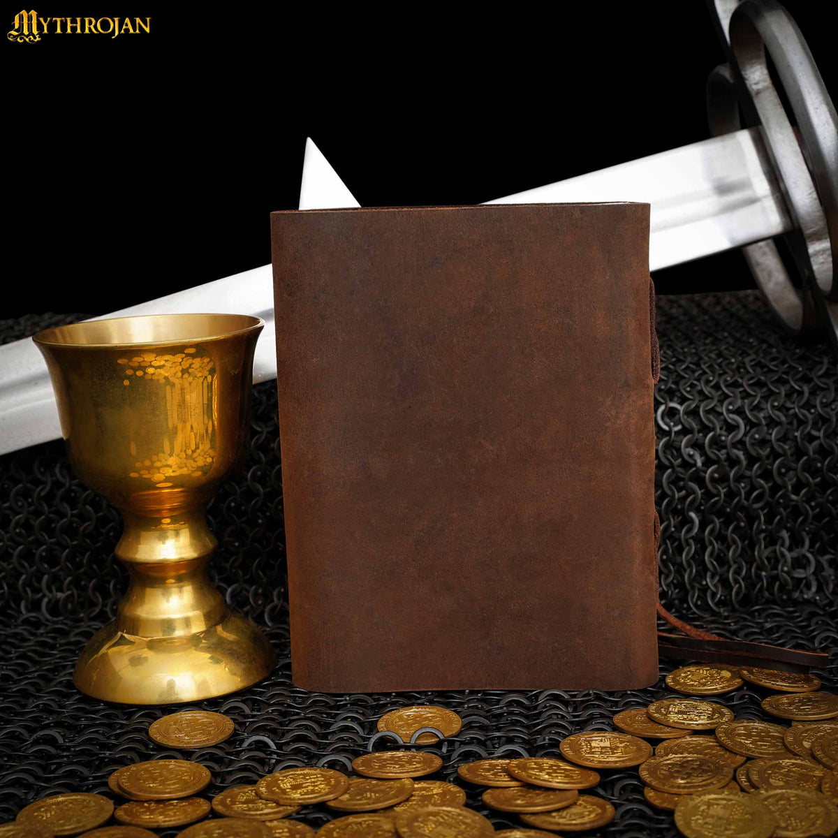 Mythrojan For THE HORDE Brown WARCRAFT MEDIEVAL LEATHER JOURNAL 7 x 5 inches Handmade Vintage Leather Journal Notebook