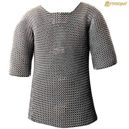 Mythrojan Chainmail Shirt with Coif Medieval Knight Armor Costume – Zinc Polish