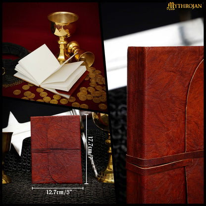 Mythrojan Crush Leather Journal Note book (7 x 5 inches) - Handmade Vintage Leather Crush Journal for Men &amp; Women - Brown
