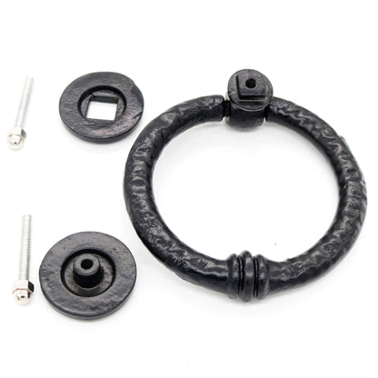 Mythrojan Large Cast Iron Ring Front Door Knocker Artisan Made Antique Knocker Case Lot
