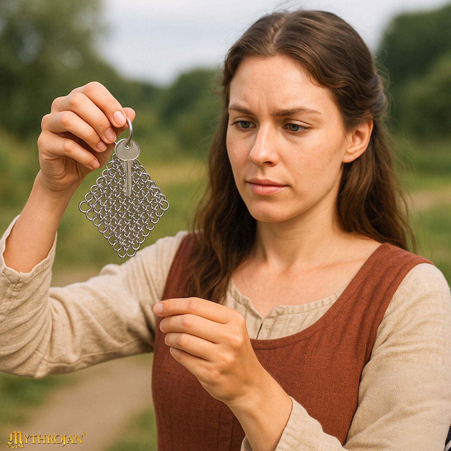 Mythrojan Chainmail Stainless Steel Scrubber: Ideal for Cleaning Cast Iron Skillet, Wok, Cooking Pot, Griddle or Cast Iron Cauldron Maintenance