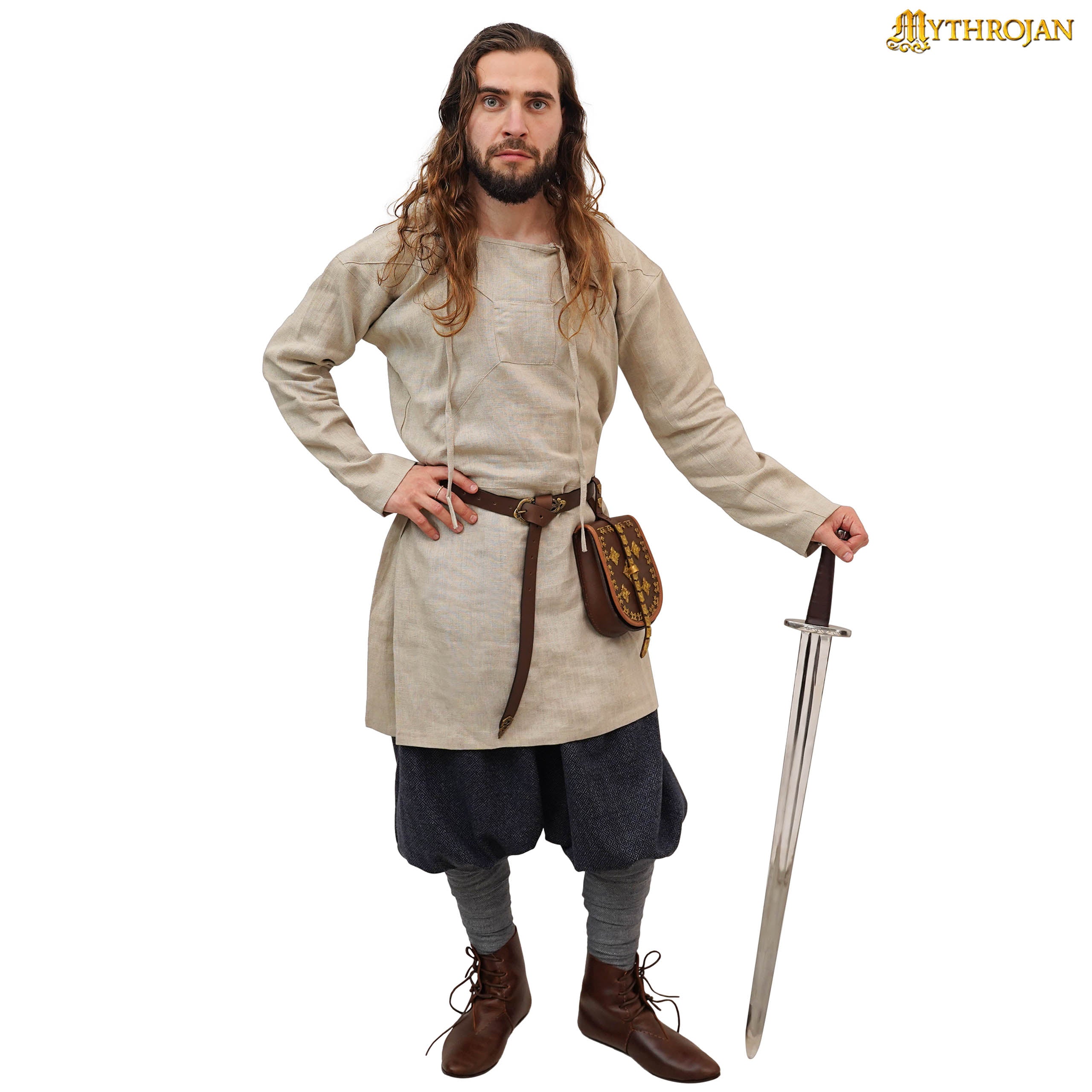 Viborg Viking shirt 100% Baltic Linen with Historical cut : Ideal for Viking warrior and shieldmaiden costume for LARP, living history &amp; Reenactment