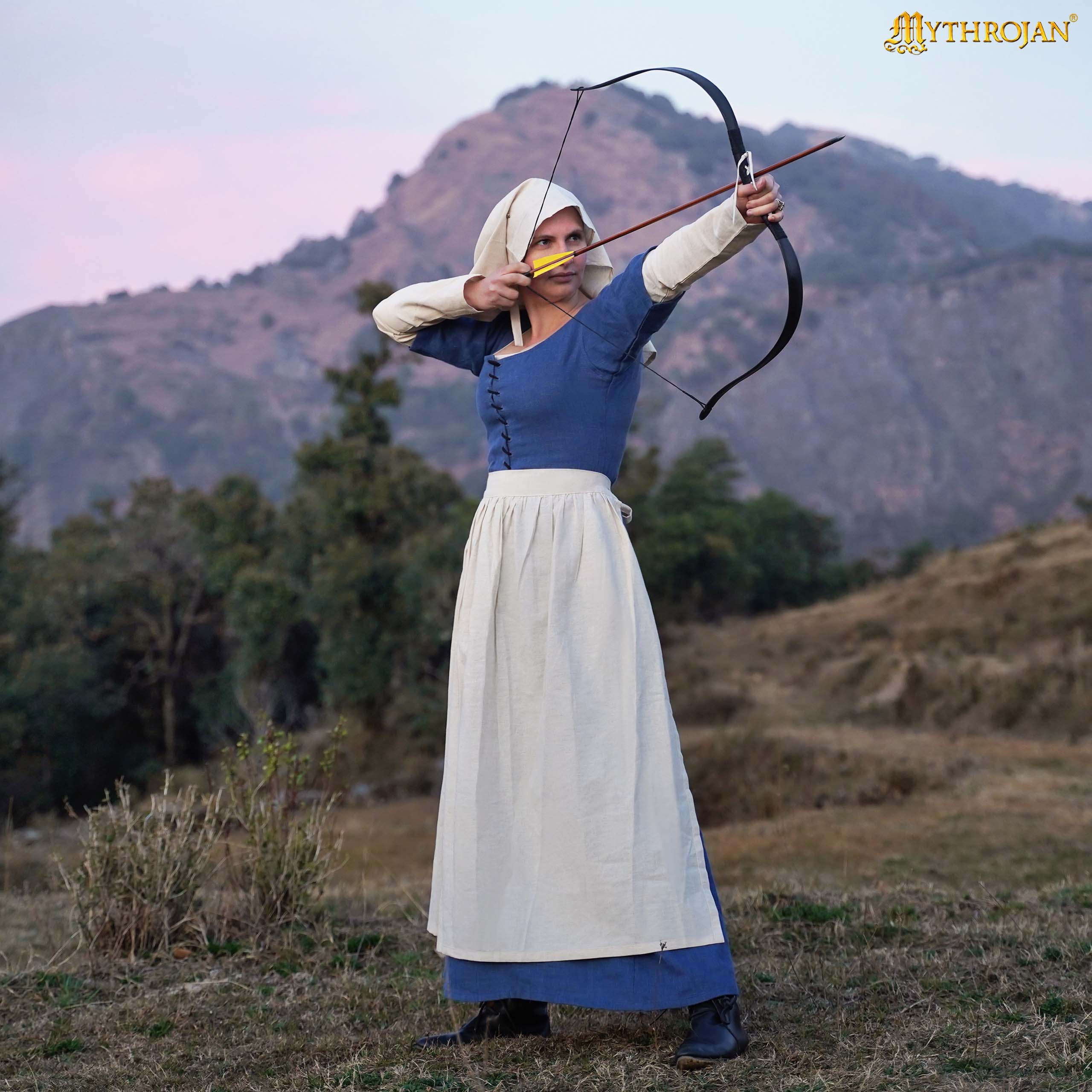 Harvest Maiden Medieval Apron: Authentic 14th-15th Century Garb for Reenactment and Living History