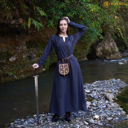 &quot;Astrid&quot; Viking Woolen Dress in historical Diamond Twill wool : Ideal for Viking, Anglo-Saxon &amp; Early Medieval Events, LARP, SCA &amp; Reenactment