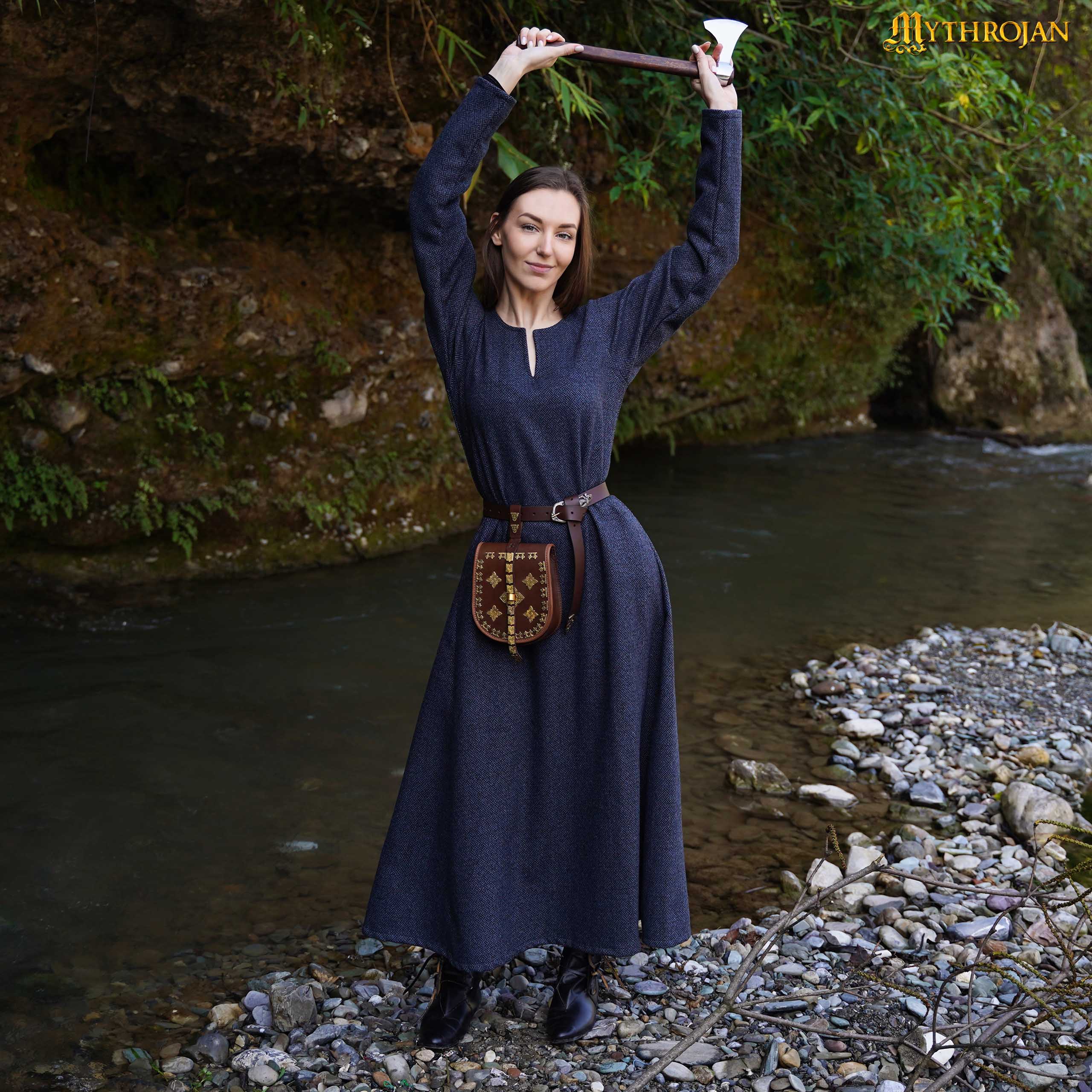 &quot;Astrid&quot; Viking Woolen Dress in historical Diamond Twill wool : Ideal for Viking, Anglo-Saxon &amp; Early Medieval Events, LARP, SCA &amp; Reenactment