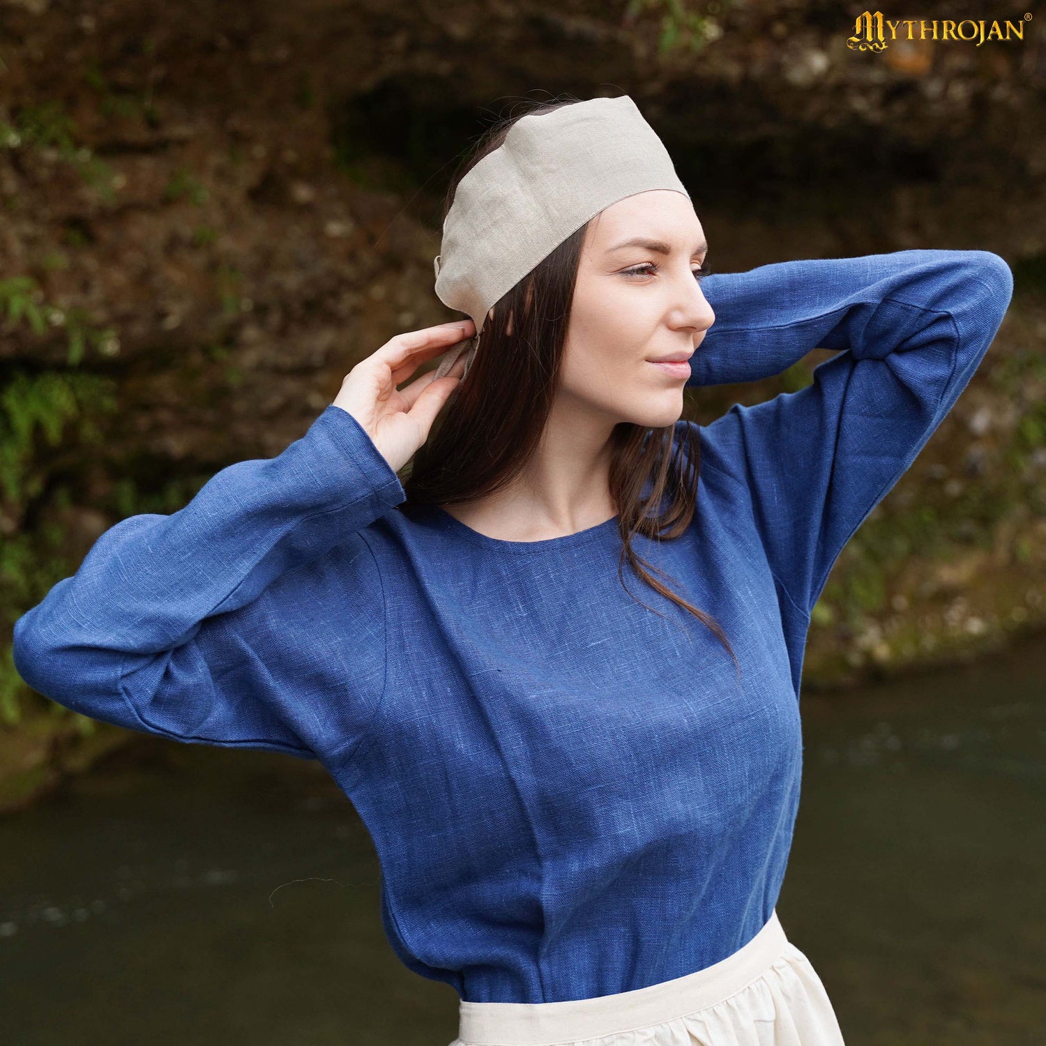 Lady Eleanor 14th Century Cotton-Linen Fillet – Authentic Medieval Headband for Reenactment, LARP, and Living History