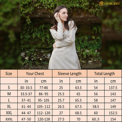 Astrid Historical Linen Round Neck Dress: Versatile and Comfortable for Reenactment and LARP