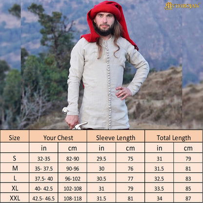 Charles de Blois 14th Century Linen Pourpoint: Authentic Medieval Garment for Reenactment and LARP
