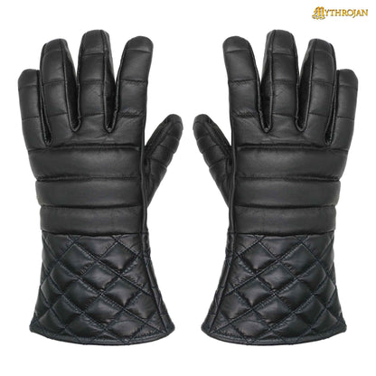 Mythrojan SWORDSMAN FENCING GLOVES: HEMA LIGHTLY PADDED LEATHER GLOVES Medieval Renaissance