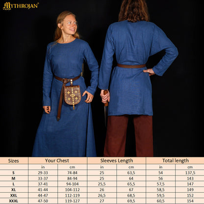 Mythrojan “Helga” Viking Linen Dress : ideal for Viking, Anglo-Saxon and early medieval events