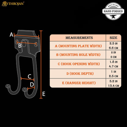 Mythrojan Slender Sword Wall Mount in Forged Black Finish: Universal Sword Holder Wall Display