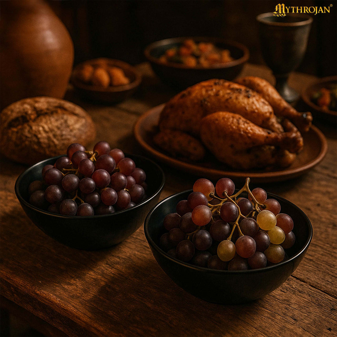 Mythrojan Hand Crafted Small Serving Natural Ox Horn Bowl - Polished Finish - 5" width x 2" Depth (Set of 2)