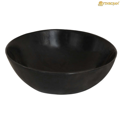 Mythrojan Hand Crafted Small Serving Natural Ox Horn Bowl - Polished Finish - 4" width x 2" Depth