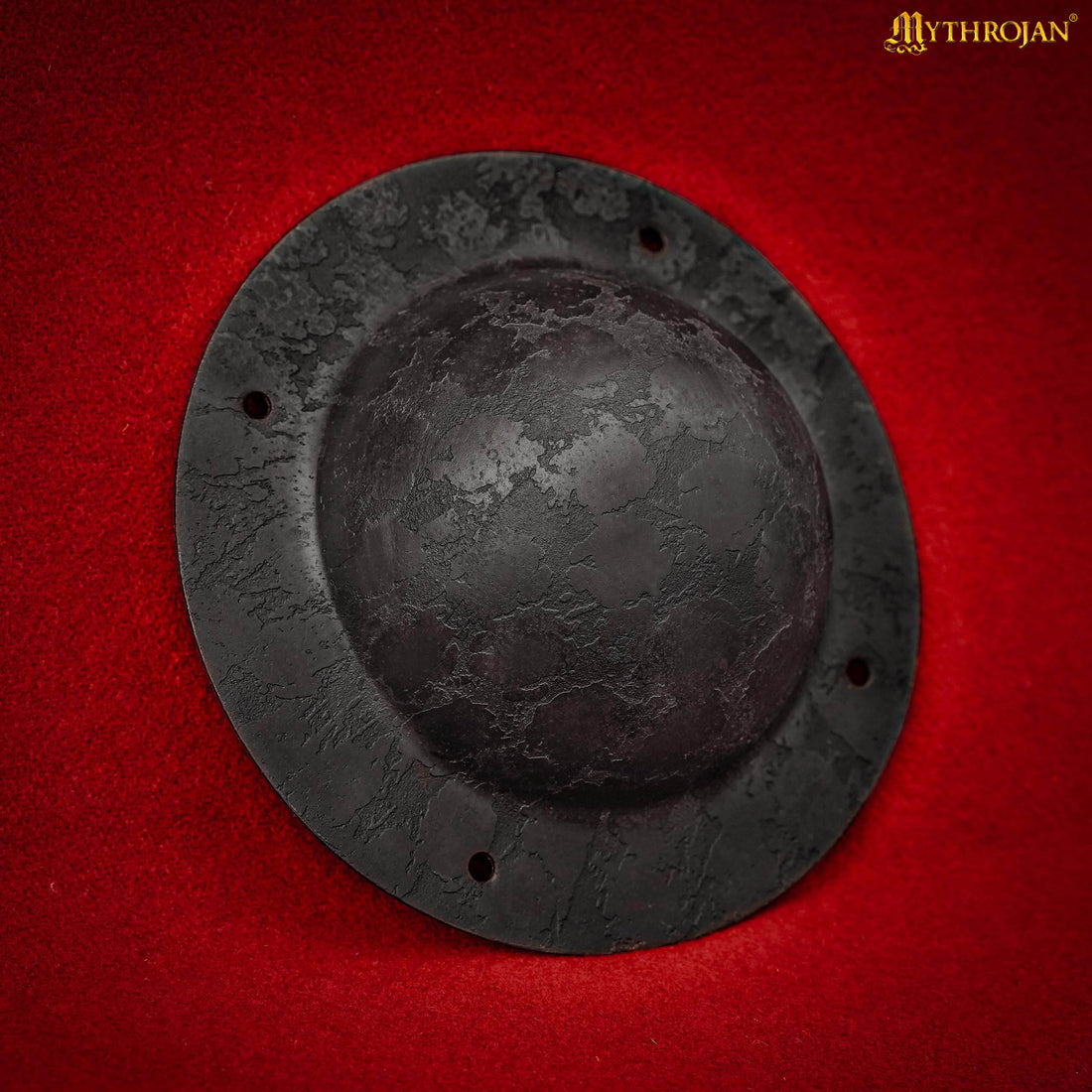 Mythrojan 7.5" VIKING “WARRIOR” SHIELD BOSS UMBO - fully functional and BATTLE READY : Viking Historical Reenactment, medieval Norman knight or Germanic warriors  HAND FORGED.  Finish : Antique Black