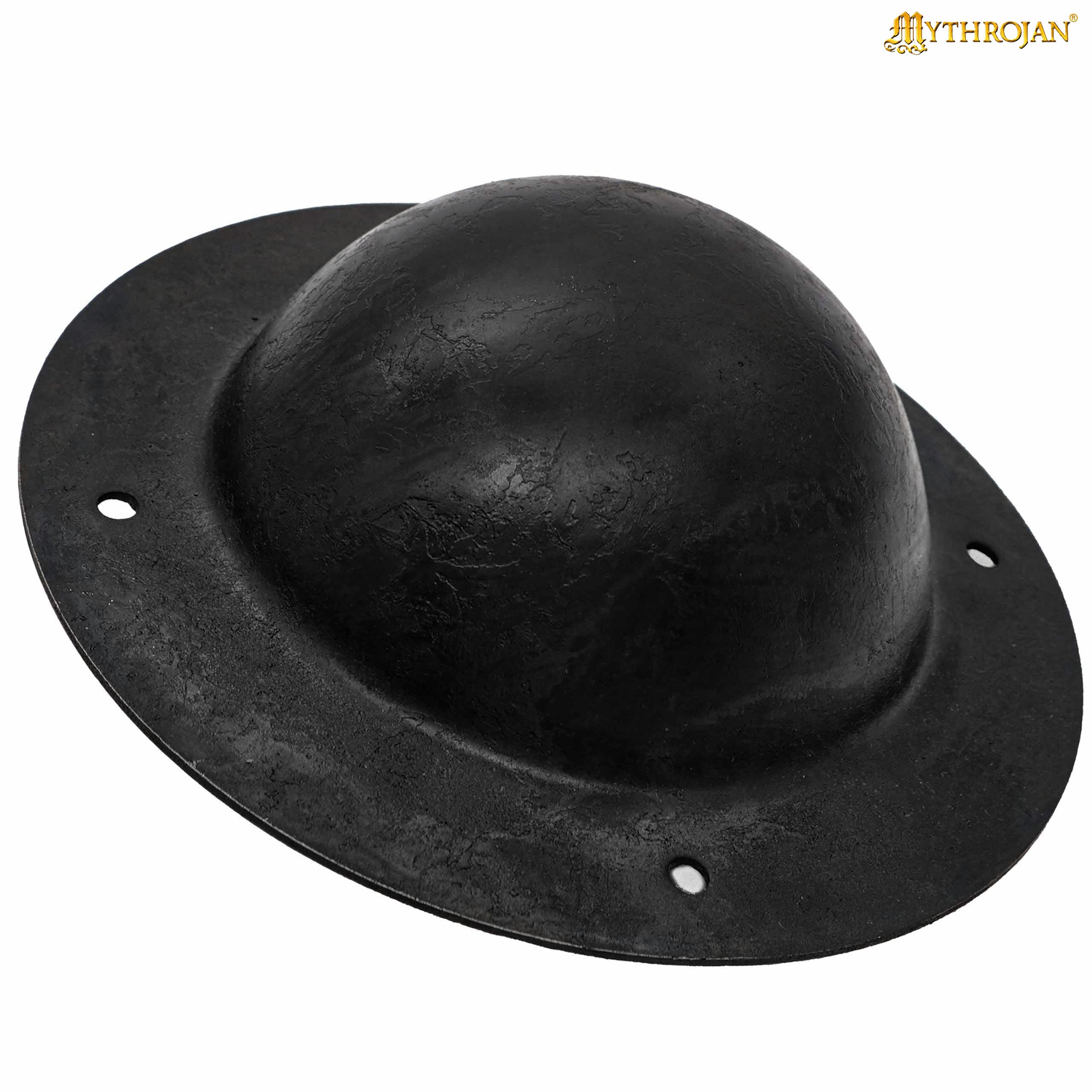 Mythrojan 7.5" VIKING “WARRIOR” SHIELD BOSS UMBO - fully functional and BATTLE READY : Viking Historical Reenactment, medieval Norman knight or Germanic warriors  HAND FORGED.  Finish : Antique Black