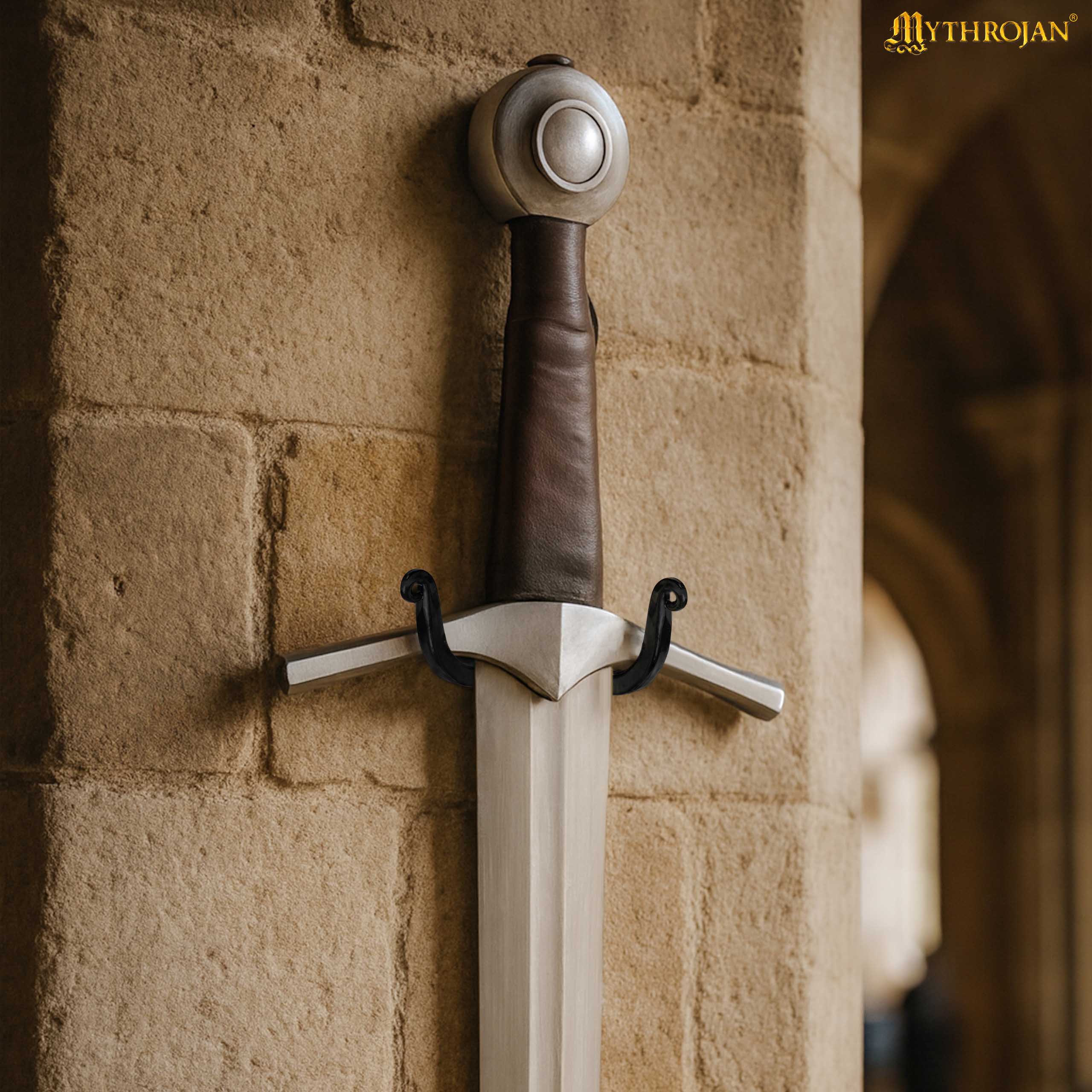 Mythrojan Metal Single Sword Vertical Wall Mount Universal Sword Holder Wall Display