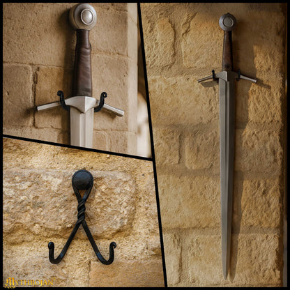 Mythrojan Metal Single Sword Vertical Wall Mount Universal Sword Holder Wall Display